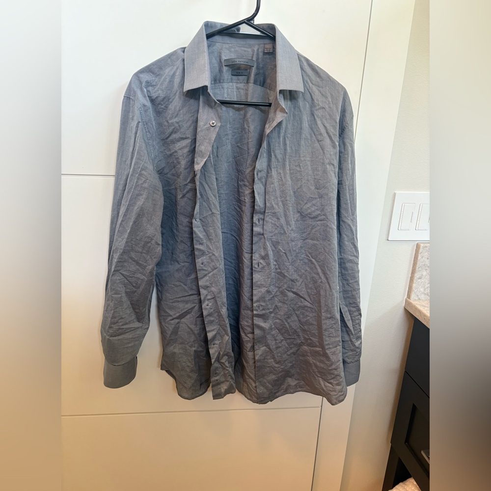 John Varvatos Men's Button-Down Shirt in grey